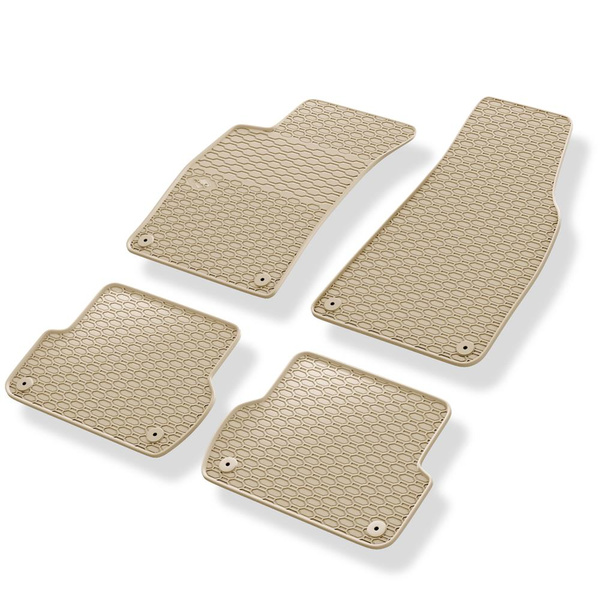Gummifußmatten Auto für Audi A4 B7 Avant, Cabriolet, Limousine (2004-2009) - Gummimatten Gummi Fußmatten - beige - 4 Stk.