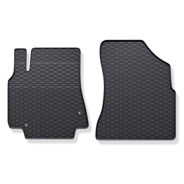 Gummifußmatten Auto für Peugeot Partner II Van (2008-2018) - Gummimatten Gummi Fußmatten - schwarz - 2 Stk.