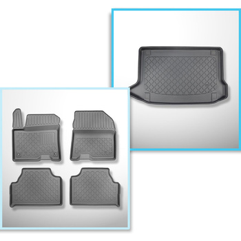 Set Kofferraumschale und angepasste Autoteppiche TPE für: Hyundai Kona electric 