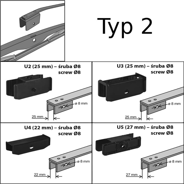 Vordere Scheibenwischer für Van Hool A309 Reisebus (2004-2019) - Wischerblätter Standard