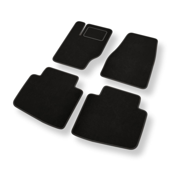 Fußmatten Auto für Jeep Commander I SUV (2006-2010) - Premium Velours schwarze Automatten Autoteppiche