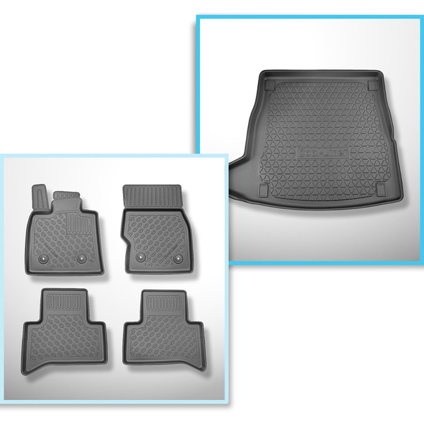 Set Kofferraumschale und angepasste Autoteppiche TPE für: Alfa Romeo Stelvio 949 SUV (01.2017-....) - ohne Subwoofer