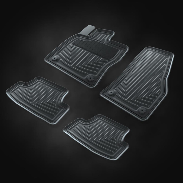 Gummifußmatten Auto für Audi A3 8Y Sportback (2020-....) - Gummimatten Gummi Fußmatten - schwarz - 4 Stk.
