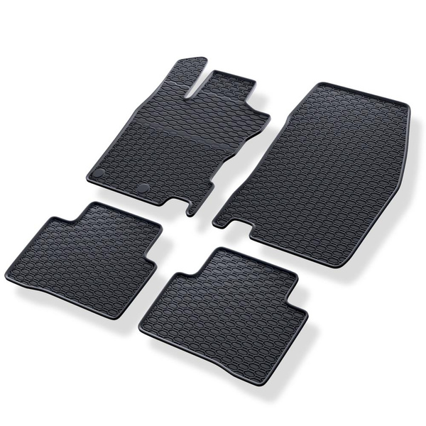 Gummifußmatten Auto für Nissan Qashqai II Crossover (2014-2021) - Gummimatten Gummi Fußmatten - schwarz - 4 Stk.