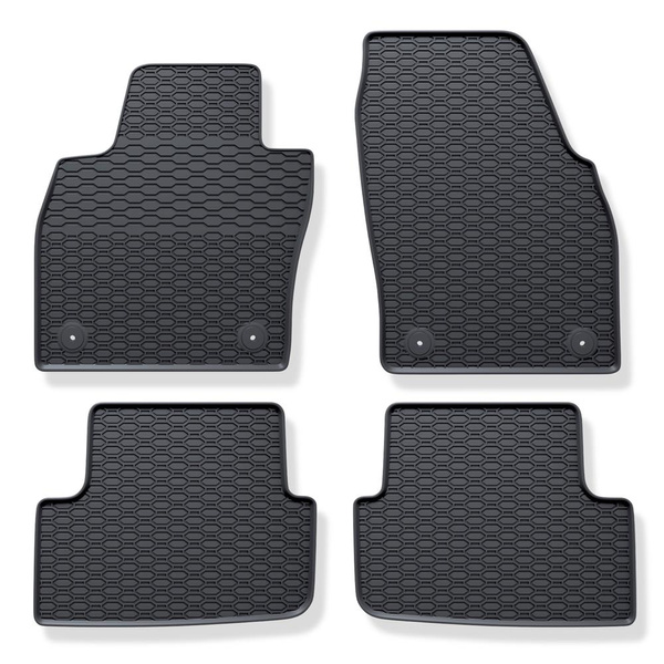 Gummifußmatten Auto für Volkswagen T-Cross SUV (2018-....) - Gummimatten Gummi Fußmatten - schwarz - 4 Stk.