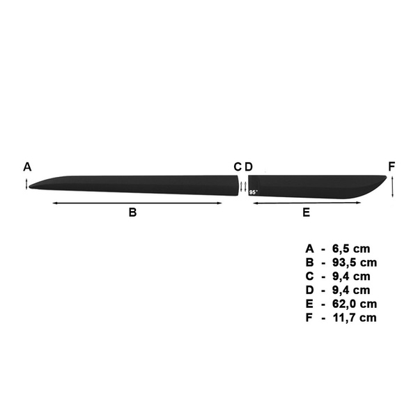 Schwarze Auto Seitenschutzleisten Mitsubishi Outlander II SUV (2006-2013) - (Länge: 935mm; 620mm)
