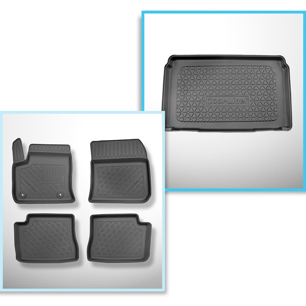 Set Kofferraumschale und angepasste Autoteppiche TPE für: Opel Corsa-e Hatchback (03.2020-....)
