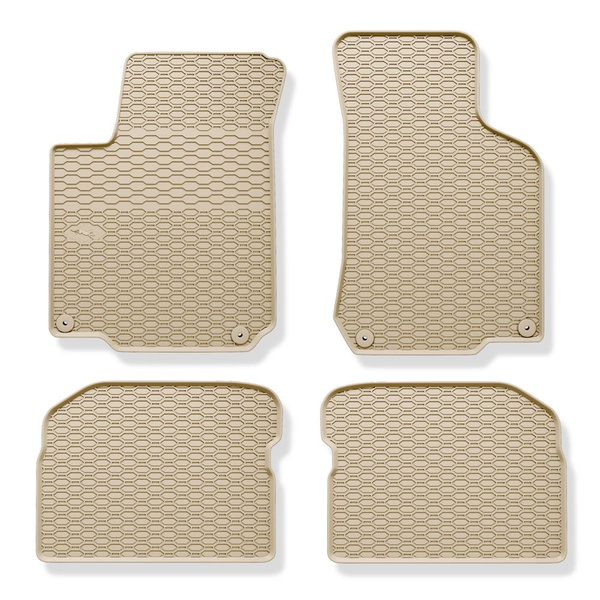 Gummifußmatten Auto für Volkswagen Bora I Limousine, Variant (1997-2005) - Gummimatten Gummi Fußmatten - beige - 4 Stk.