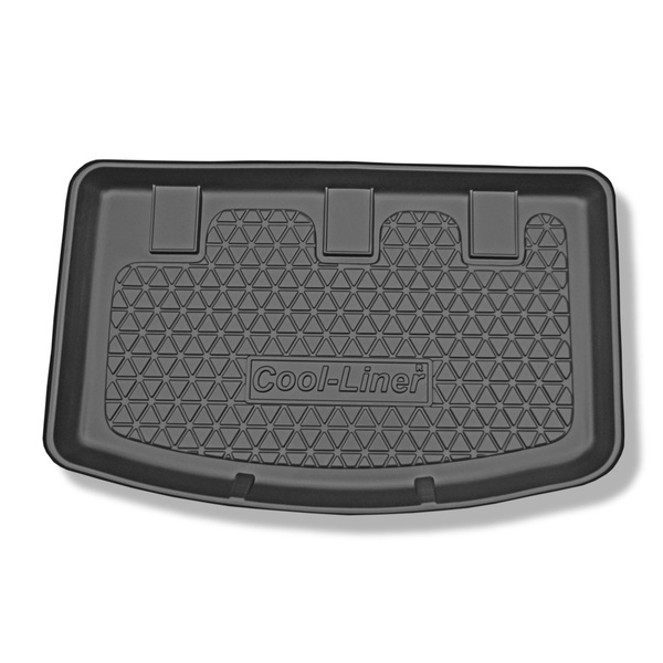 Kofferraumwanne für Kia Rio III UB Hatchback (08.2011-01.2017) - Kofferraummatte rutschfest Schutzmatte - erhoehte Ladeflaeche; XL mit Staufach