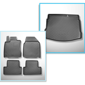 Set Kofferraumschale und angepasste Autoteppiche TPE PREMIUM für: Nissan Qashqai I Crossover (02.2007-01.2014)