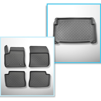 Set Kofferraumschale und angepasste Autoteppiche TPE für: Opel Mokka-e SUV (02.2