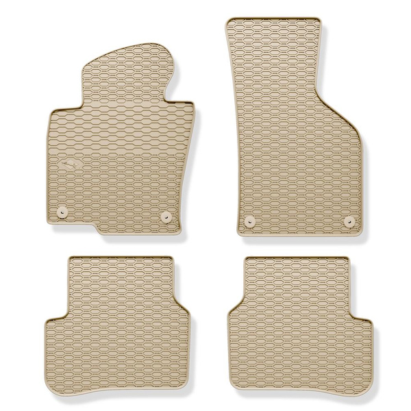 Gummifußmatten Auto für Volkswagen Passat CC Coupé (2008-2012) - Gummimatten Gummi Fußmatten - beige - 4 Stk.