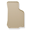 Gummifußmatten Auto für Volkswagen New Beetle Hatchback, Cabriolet (1998-2010) - Gummimatten Gummi Fußmatten - beige - 4 Stk.