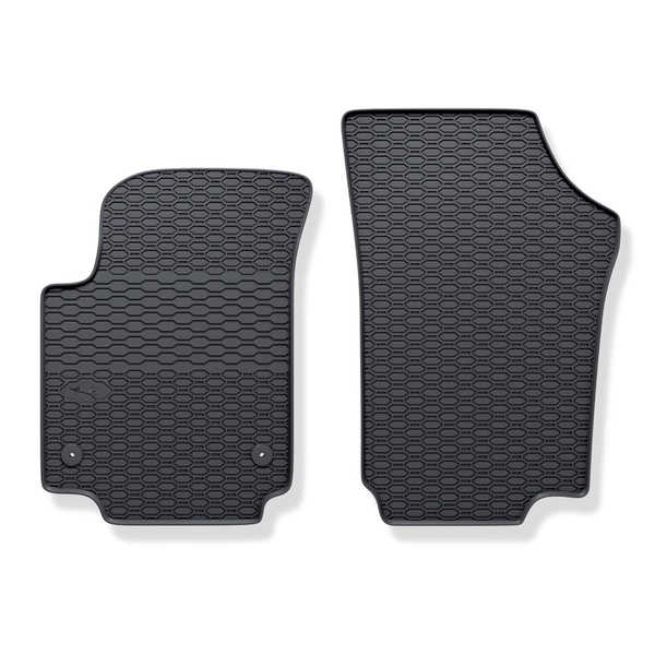 Gummifußmatten Auto für Seat Mii Hatchback (2011-2019) - Gummimatten Gummi Fußmatten - schwarz - 2 Stk.