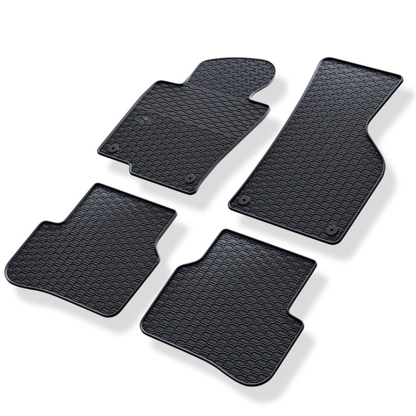 Gummifußmatten Auto für Volkswagen Passat CC Coupé (2008-2012) - Gummimatten Gummi Fußmatten - schwarz - 4 Stk.
