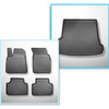 Set Kofferraumschale und angepasste Autoteppiche TPE für: Audi Q7 4M SUV (06.2015-....) - 5-/7-Sitzer (3. Reihe umgelegt); auch für Modelle mit Befestigungsschienen; ohne 3. Sitzreihe