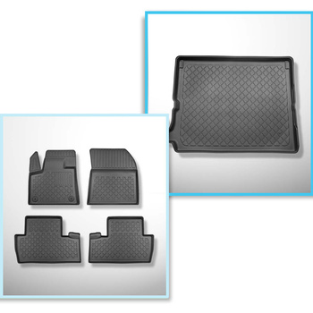 Set Kofferraumschale und angepasste Autoteppiche TPE für: Peugeot 5008 II SUV (0
