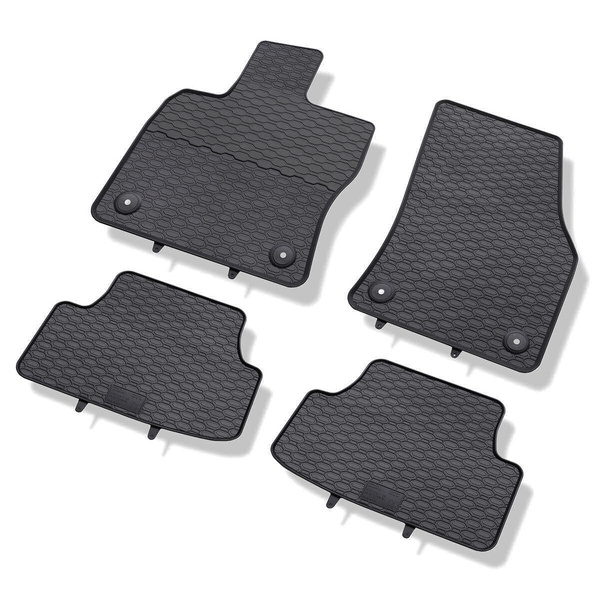 Gummifußmatten Auto für Seat Ateca SUV (2016-....) - Gummimatten Gummi Fußmatten - schwarz - 4 Stk.