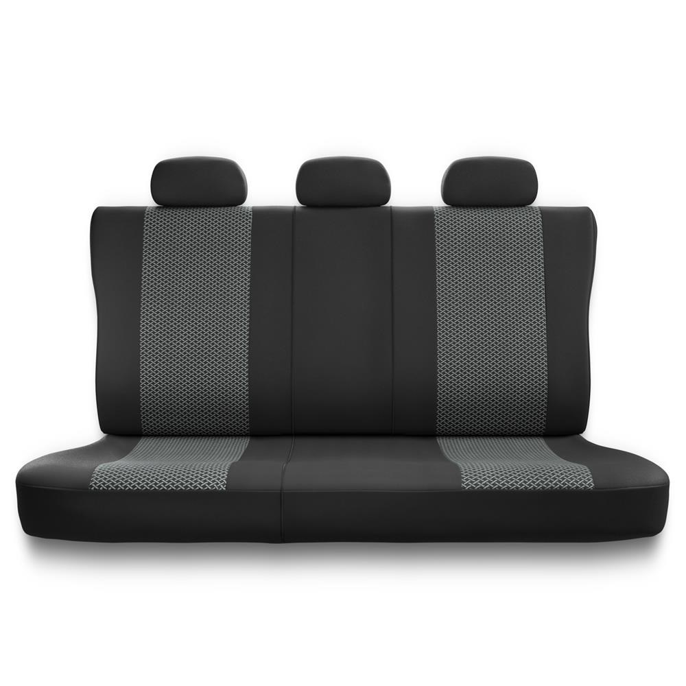 Universal Sitzbezüge Auto für Renault Clio II, III, IV (1990-2019) - Autositzbezüge  Schonbezüge für Autositze - UNE-2 Muster 2 (grau)