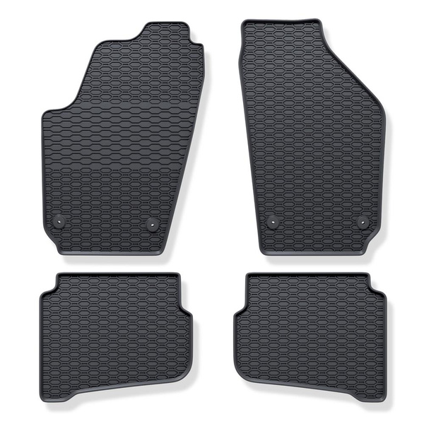 Gummifußmatten Auto für Seat Ibiza III Hatchback (2002-2008) - Gummimatten Gummi Fußmatten - schwarz - 4 Stk.
