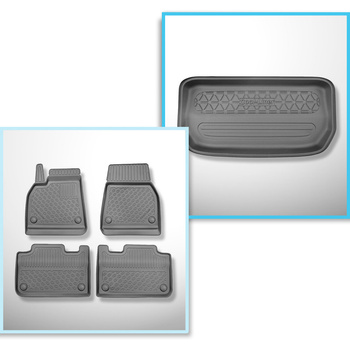 Set Kofferraumschale und angepasste Autoteppiche TPE für: Tesla Model Y SUV (08.