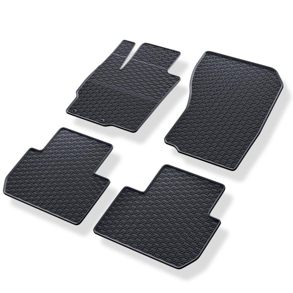 Gummifußmatten Auto für Mitsubishi Outlander III SUV (2012-2022) - Gummimatten Gummi Fußmatten - schwarz - 4 Stk.