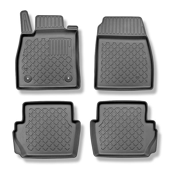 TPE Fußmatten Auto für Ford Fiesta VIII Hatchback (07.2017-2023) - schwarz Automatten Autoteppiche - auch mit Hybridantrieb