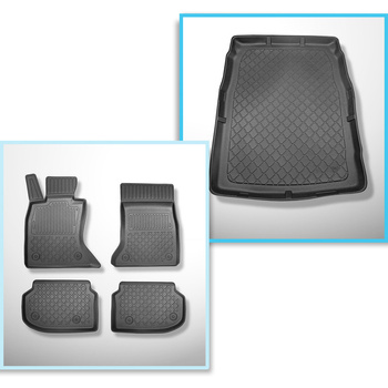Set Kofferraumschale und angepasste Autoteppiche TPE für: BMW 5er F10 Limousine 