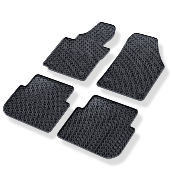 Gummifußmatten Auto für Volkswagen Touran I MPV (2003-2010) - Gummimatten Gummi Fußmatten - schwarz - 4 Stk.