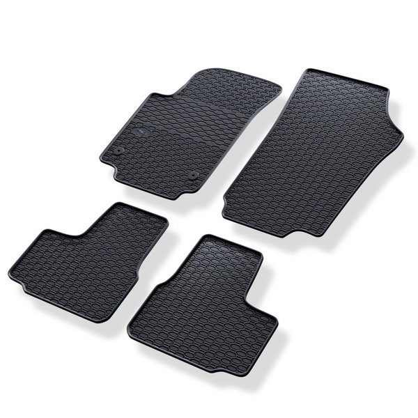 Gummifußmatten Auto für Skoda Citigo Hatchback (2011-2020) - Gummimatten Gummi Fußmatten - schwarz - 4 Stk.