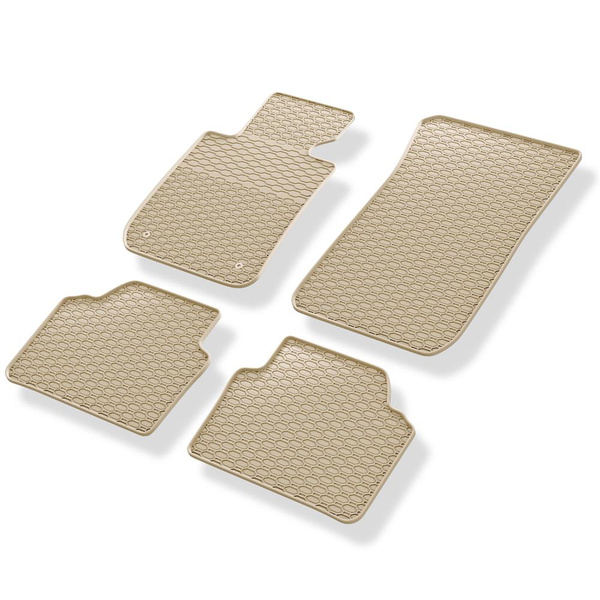 Gummifußmatten Auto für BMW 3er E90, E91 Limousine, Touring (2004-2013) - Gummimatten Gummi Fußmatten - beige - 4 Stk.