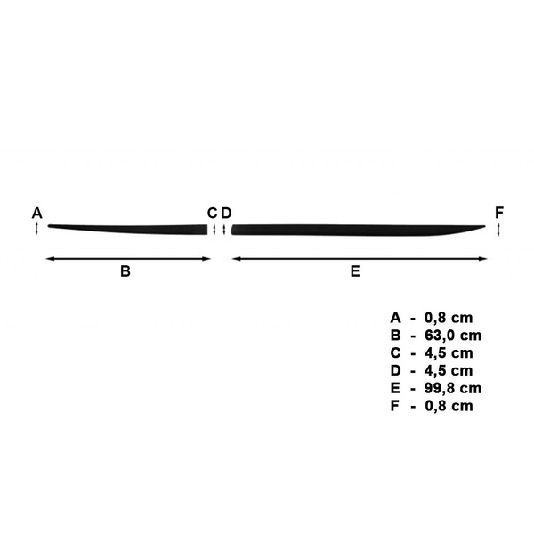 Schwarze Auto Seitenschutzleisten Honda Civic Hatchback (5 Türen) - (2017-....) - (Länge: 998mm; 630mm)