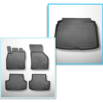 Set Kofferraumschale und angepasste Autoteppiche TPE für: Audi A3 8V Hatchback, 