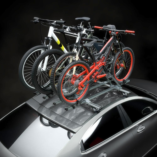 Dachfahrradträger, Dachfahrradhalter mit Schlüssel und Alubalken - 4xM-08