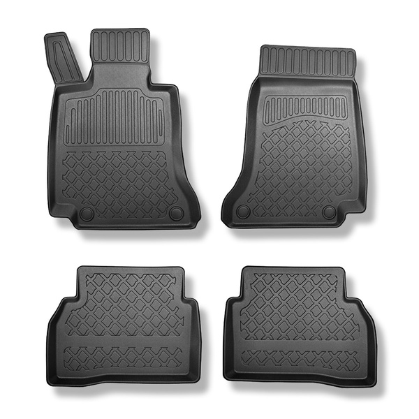 TPE Fußmatten Auto für Mercedes-Benz C Klasse W205 Limousine (03.2014-11.2020) - schwarz Automatten Autoteppiche