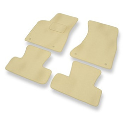 Fußmatten Auto für Audi Q5 I 8R SUV (2008-2016) - Premium Velours beige Automatten Autoteppiche