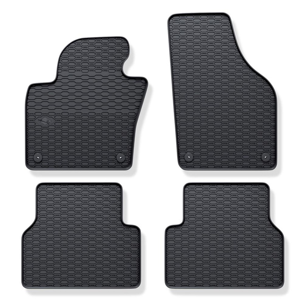 Gummifußmatten Auto für Volkswagen Tiguan I SUV (2007-2015) - Gummimatten Gummi Fußmatten - schwarz - 4 Stk.