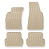 Gummifußmatten Auto für Audi A4 B7 Avant, Cabriolet, Limousine (2004-2009) - Gummimatten Gummi Fußmatten - beige - 4 Stk.