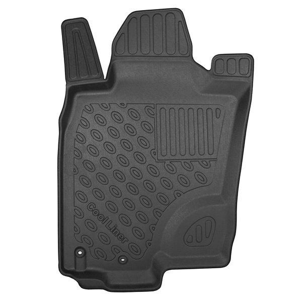 TPE Fußmatten Auto für Nissan Navara NP300 Pick-Up (01.2016-....) - schwarz Automatten Autoteppiche - Befestigungshaken am Boden