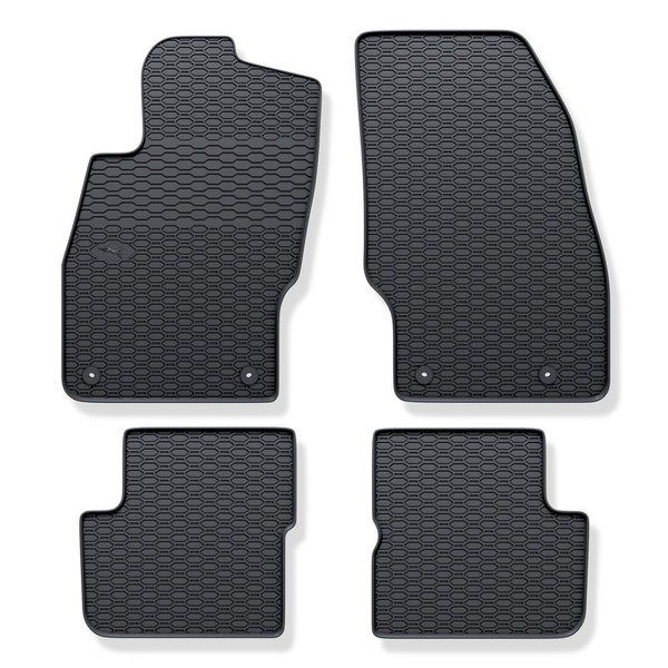 Gummifußmatten Auto für Opel Corsa D (2006-2014) - schwarz Gummimatten Gummi Fußmatten